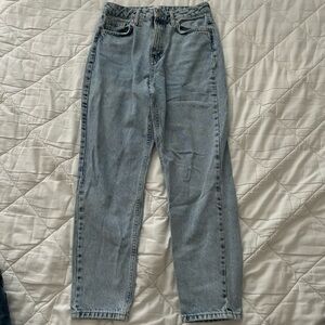 Topshop high waisted mom light denim jean
